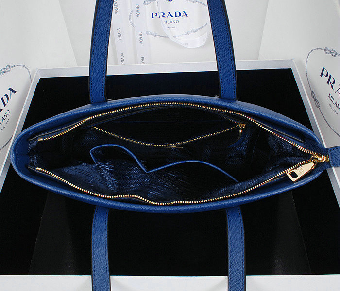 2014 Prada saffiano calfskin leather shoulder bag BN2432 royalblue - Click Image to Close